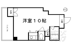 JR東海道・山陽本線 京都駅 徒歩2分の賃貸マンション 2階ワンルームの間取り