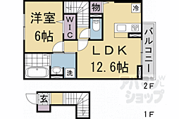 京阪本線 鳥羽街道駅 徒歩6分の賃貸アパート 1階1LDKの間取り