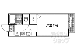 京都地下鉄東西線 太秦天神川駅 徒歩10分の賃貸アパート 1階1Kの間取り