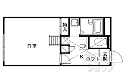 阪急京都本線 西京極駅 徒歩10分の賃貸アパート 1階1Kの間取り