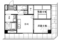 パレット御池 607 6階2DKの間取り