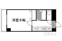 京都市営烏丸線 烏丸御池駅 徒歩10分の賃貸マンション 6階1Kの間取り