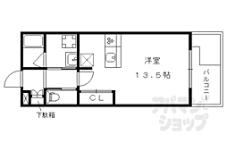 未麗　梅小路 1階ワンルームの間取り