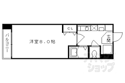 京都市営烏丸線 四条駅 徒歩4分の賃貸マンション 5階1Kの間取り