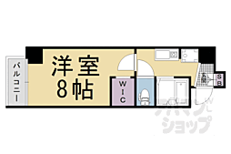 京都市営烏丸線 四条駅 徒歩6分の賃貸マンション 1階1Kの間取り