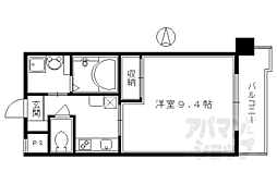 ヴァンボヌール 9階1Kの間取り