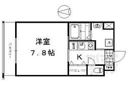 JR東海道・山陽本線 京都駅 徒歩6分の賃貸マンション 9階1Kの間取り