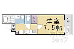 京阪本線 祇園四条駅 徒歩10分の賃貸マンション 4階1Kの間取り