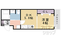 Ｃｏｃｏｎ京都一条 3階1LDKの間取り