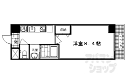 阪急京都本線 西京極駅 徒歩15分の賃貸マンション 4階1Kの間取り