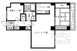 京阪本線 祇園四条駅 徒歩10分の賃貸マンション 1階2LDKの間取り