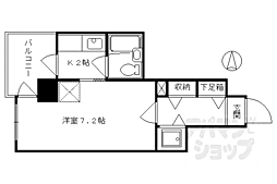 阪急京都本線 大宮駅 徒歩5分の賃貸マンション 3階1Kの間取り