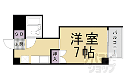 京阪本線 祇園四条駅 徒歩10分の賃貸マンション 1階1Kの間取り