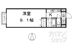 京阪本線 清水五条駅 徒歩1分の賃貸マンション 2階1Kの間取り