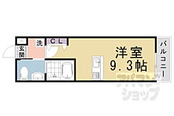 阪急京都本線 西京極駅 徒歩4分の賃貸マンション 3階ワンルームの間取り