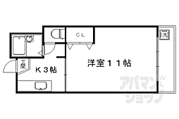 阪急京都本線 西院駅 徒歩6分の賃貸マンション 7階1Kの間取り