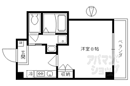 京都地下鉄東西線 烏丸御池駅 徒歩7分の賃貸マンション 3階1Kの間取り