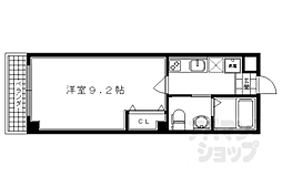 阪急京都本線 西院駅 徒歩12分の賃貸マンション 3階1Kの間取り