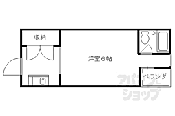 阪急京都本線 西京極駅 徒歩9分の賃貸マンション 2階1Kの間取り