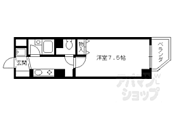 大晋メゾネ四条大宮 1Kの間取図画像