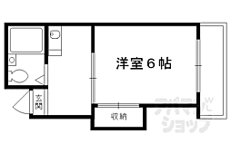 京阪本線 三条駅 徒歩6分の賃貸マンション 4階1Kの間取り