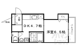 シーサーハウス壬生 2階1DKの間取り