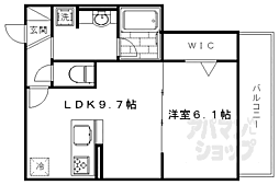 コア・ジュピター円町 1階1LDKの間取り