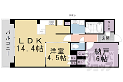 京阪本線 七条駅 徒歩7分の賃貸マンション 2階1SLDKの間取り