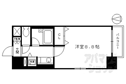 アクシルコート堀川今出川 1Kの間取図画像
