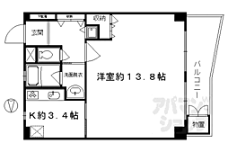 京都市営烏丸線 四条駅 徒歩6分の賃貸マンション 3階1Kの間取り