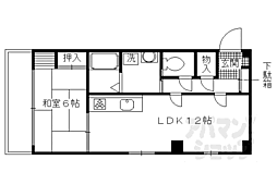 グリーンハウス七条 2階1LDKの間取り