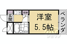 阪急京都本線 西京極駅 徒歩13分の賃貸マンション 4階1Kの間取り