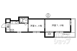 ヴィラエスポワールII 4階2Kの間取り