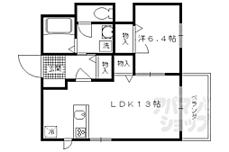 京洛舎　二人司II 1階1LDKの間取り