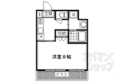 京都市営烏丸線 烏丸御池駅 徒歩12分の賃貸マンション 1階1Kの間取り