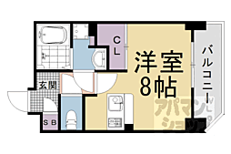 ＴＨＥ　ＧＡＲＮＥＴ　ＳＵＩＴＥ　ＲＥＳＩＤＥＮＣＥ　西七条 5階ワンルームの間取り