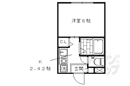 阪急京都本線 西京極駅 徒歩14分の賃貸アパート 2階1Kの間取り
