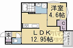 Ｓｉｄｅ西ノ京 1階1LDKの間取り
