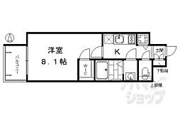 エスリード京都梅小路 7階1Kの間取り