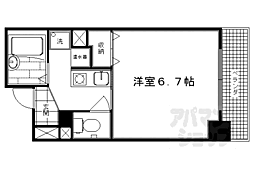 レスパスエラン 1Kの間取図画像