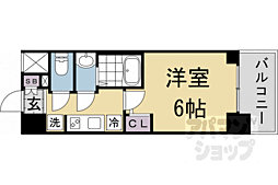 エステムコート京都梅小路公園 502 5階1Kの間取り