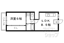 阪急京都本線 西京極駅 徒歩13分の賃貸マンション 4階1LDKの間取り