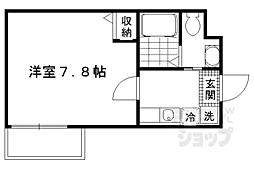 カーサフォレスタII 1階1Kの間取り