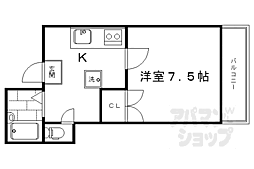 京阪本線 清水五条駅 徒歩8分の賃貸マンション 4階1Kの間取り