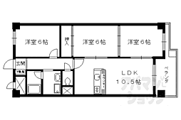 阪急京都本線 西京極駅 徒歩3分の賃貸マンション 5階3LDKの間取り