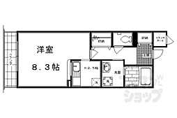 阪急京都本線 西京極駅 徒歩10分の賃貸マンション 2階1Kの間取り