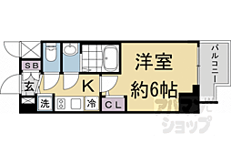 阪急京都本線 西院駅 徒歩8分の賃貸マンション 7階1Kの間取り