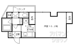 京阪本線 清水五条駅 徒歩2分の賃貸マンション 3階1Kの間取り