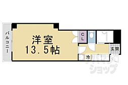 京阪本線 三条駅 徒歩5分の賃貸マンション 3階1Kの間取り