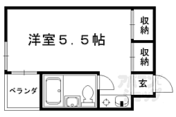 JR東海道・山陽本線 京都駅 徒歩5分の賃貸マンション 3階ワンルームの間取り